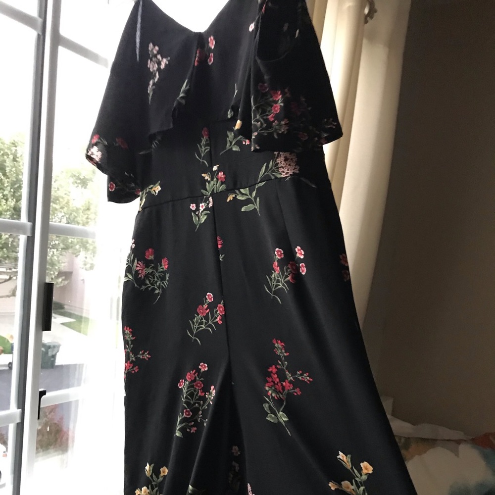 Floral Jumpsuit with off the shoulder sleeves